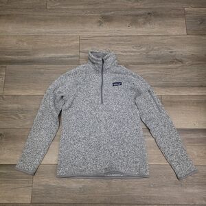 Womens PATAGONIA Gray 1/4 Pullover Fleece Better Sweater Jacket Medium